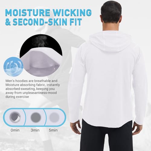 MEETWEE Herren Tank Top, Sportshirt mit Kapuze Ärmelloses/Langarm Muskelshirts Fitness Sleeveless Shirt Atmungsaktiv Laufshirt Achselshirts Hoodie für Gym Running Training 2