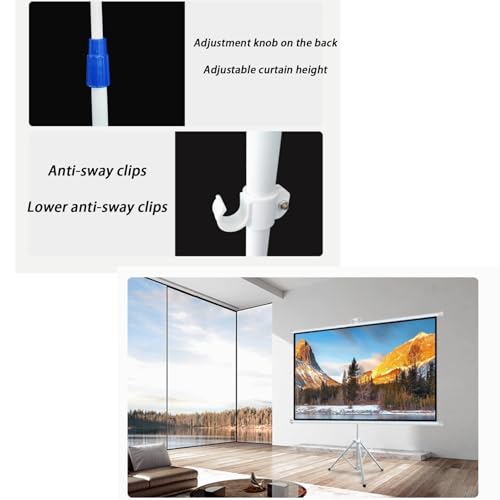 Pantalla de proyector portátil con tripie, 60 pulg miniatura 5