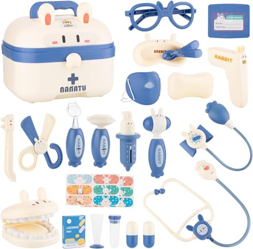 TOYBY Doctor Kit for Kids Pretend Play Educational Doctor Toys Medical Kit with Stethoscope Doctor Playset for Dentist Role Play Toys for 3 4 5 6 7 8 Years Old Girls & Boys Toddler Gifts