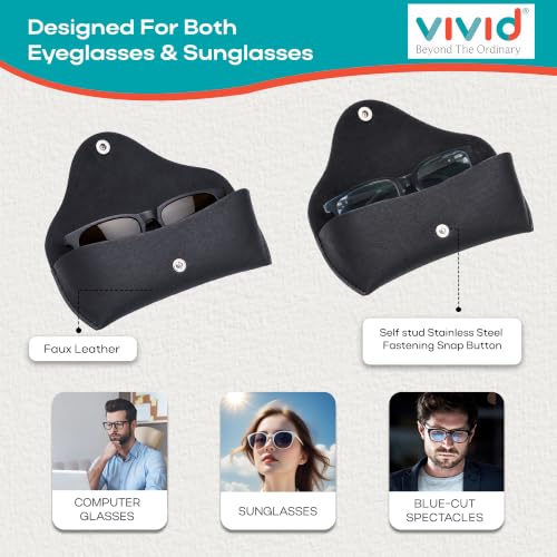 Image of VIVID Unisex Specs Snap Button Eyewear Dabbi Faux Leather Soft Case Cover