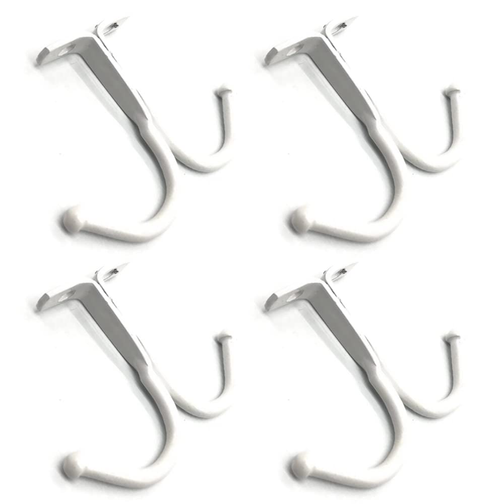 CHENMAIHAO 4 Pcs Top Mounted Mug Shelf Hangers Under Cabinet Mug Holder Rack Mug Rack Under Cabinet Metal Storage Hooks for Kitchen (White)