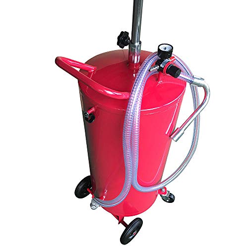9TRADING Waste Oil Drain Tank 20 Gallon Portable Air Operated Drainer Oil Change Transfer