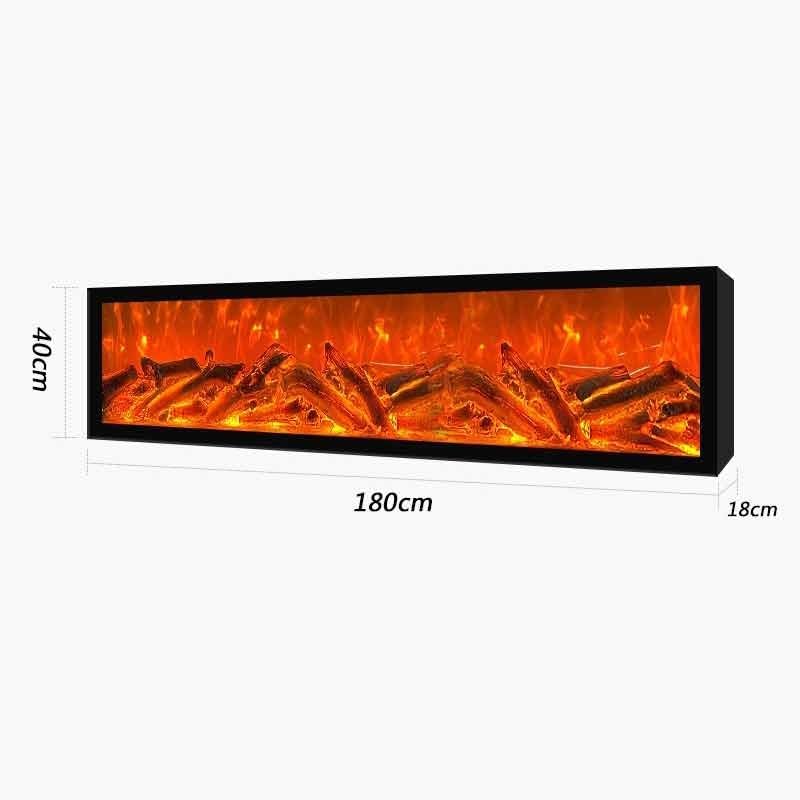 Decorative Fireplace Ultra-Thin Electric Fireplace Inserts, Wall Mounted and Recessed, Adjustable Flame, Remote Control(XL)
