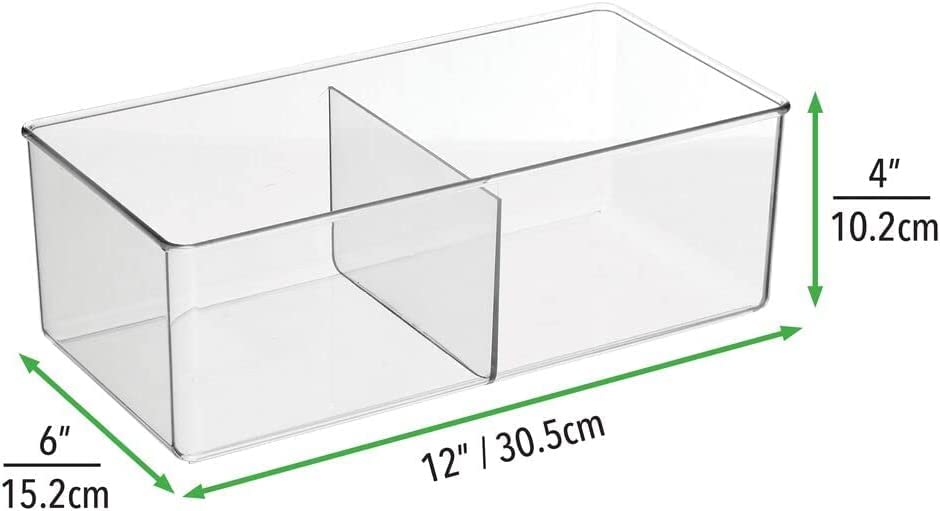 Image of Drawer and Closet Storage Bin | 2 Compartment Organizer | Perfect for Scarves Socks Bras and Underwear | Durable Shelf Organizer