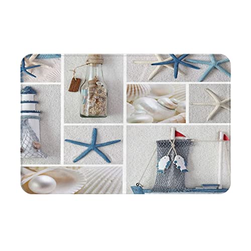 ASEELO Paillasson en forme de bouteille, coquillage, étoile de mer, phare, décoration d'intérieur, tapis d'escalier, tapis de sol, tapis de bain, élégant...
