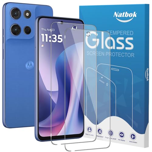 Natbok 2 Piezas Protector de Pantalla para Motorola Moto G56/G57/G57 Power/G67 Power 5G,Dureza 9H,Antihuellas,Sin Burbujas,0.33mm Ultra Transparente Premium Cristal Vidrio Templado para Moto G57