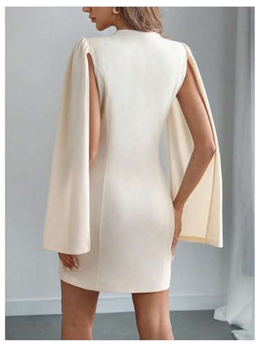 Image of Floerns Women's V Neck Double Breasted Cape Blazer Split Sleeve Elegant Blazer Dress