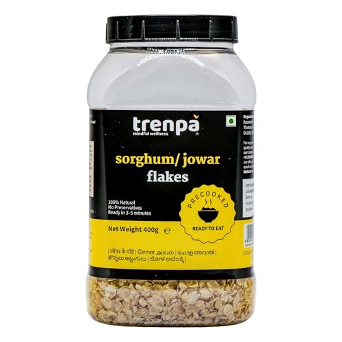 Image of TRENPA Sorghum (Jowar) Millet Flakes 400g | Whole Grain | Easy Breakfast & Meal Flakes