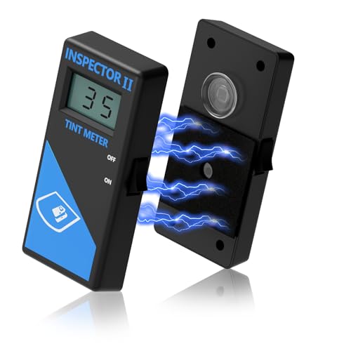 Upgrade 3-in-1 Tint Meter for Car Front/Side/Rear Windows with 2PCS Tinted Cards Digital Window Tint Meter Solar Film VLT Meter with Automatic Calibration Pocket-Sized Use Out of Box