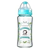 Simba Crystal Romance Wide Neck Borosilicate Glass Feeding Bottle - 9 oz (Sky Blue)