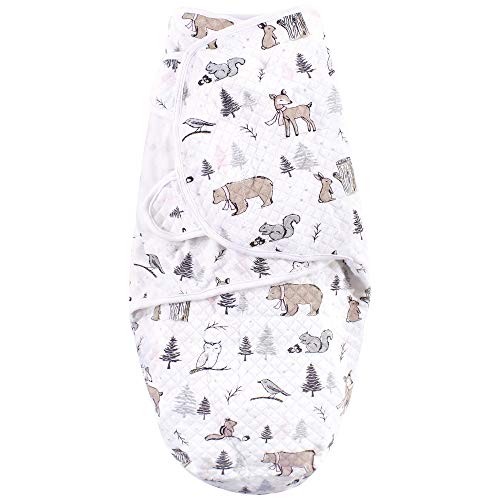 Image of Hudson Baby Unisex Baby Quilted Cotton Swaddle Wrap 3pk, Winter Forest, 0-3 Months