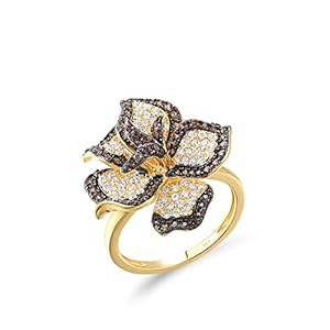 Santuzza Sterling Silver Gemstone Flower Ring for Women