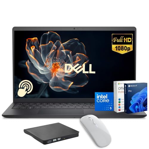 Image of Dell Inspiron 15 FHD Touchscreen Laptop, 13th Intel 10 Core i5-1334U, 16GB RAM, 512GB SSD, Windows 11 Pro, Lifetime MS Office | Copilot AI, 15.6 inch Laptop Computer Ideal for Business & Student, Black