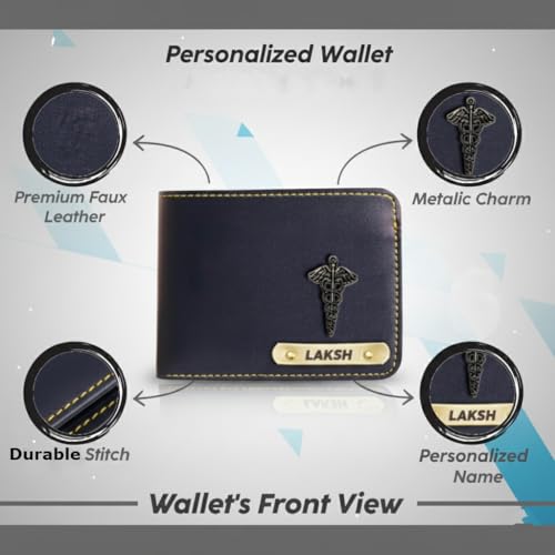 Image of Customised Men's Wallet with Name | Vegan Faux Leather | Personalised Gift for Men