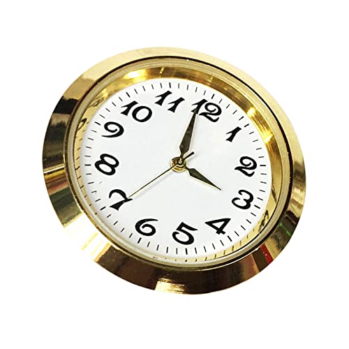 Inserto de Reloj Redondo de 1-7/16 Pulgadas (36.5mm) - Ajuste Fácil para Números Arábigos- Dorado