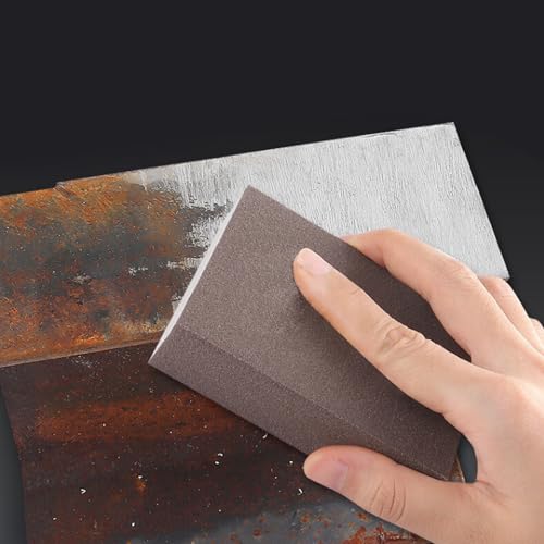 10 Stück Schleifschwamm, Handschleifer, 80/100/120/150/180/220 Körnung Schmirgelpapier waschbar wiederverwendbar zum Schleifen, Polieren Metall, Holz