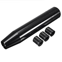 Aiuphing schaltknauf tuning universal, Aluminiumlegierungs schalthebel auto Truck Racing Schaltknauf Stick, Plug Play Ersatzteil Metall Kopf mit 3 Adaptern (8 mm/10 mm/12 mm), (13cm, Schwarz)