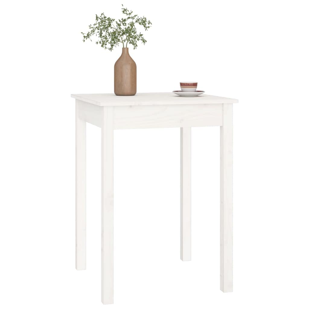 Mesa de Comedor Madera Maciza de Pino Blanca 55x55x75 cm Blanco,814255