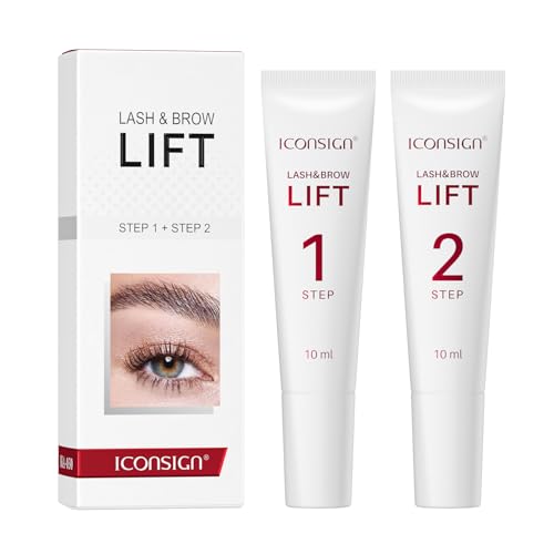 2-in-1 Lash Lift Kit Brow Lamination Kit, High-Capacity Lotion Tube Design Eyelash Perm Kit Perm & Setting Lotion for Salon or Home Use