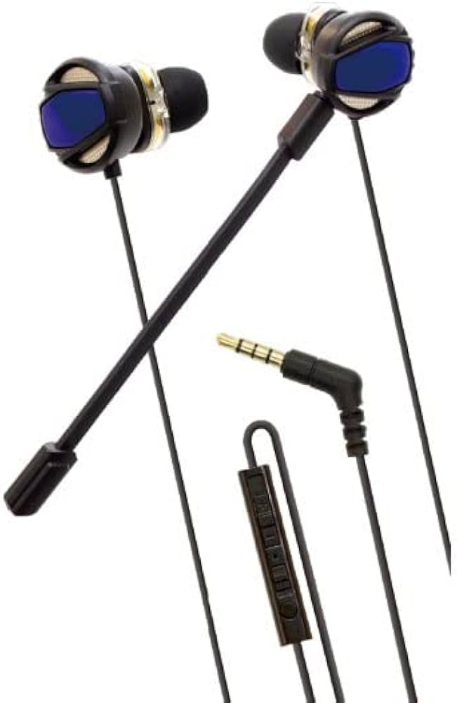 Amazon | PS4用ゲーミングイヤホンヘッドセット (ブラック/ブルー