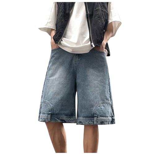 Short en jean baggy homme Y2k vintage bermuda large hip hop été