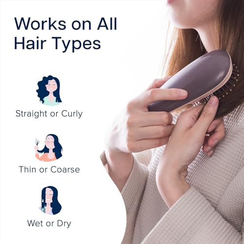 Image of HOOPOES Mini Hair Brush for Men, Women & Kids - Detangling Hair Brush - Ultra-Soft IntelliFlex Bristles Brush for Natural, Curly, Straight, Wet or Dry Hair (Medium)