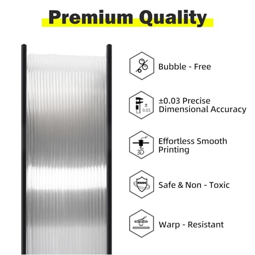Image of Geeetech TPU Filament 1.75mm, Shore 95A Flexible 3D Printer Filament with High Elasticity, 1KG (2.2lbs) Spool, Dimensional Accuracy ±0.03mm, Fits Most FDM Printers (Clear /Transparent)