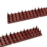 KOKMEYA Bird Spikes,Brown 22 Pack,Bird Spikes for Outside to Keep Cats, Raccoons, Squirrels, Pigeons Away, Cat Spikes for Indoor & Outdoor Garden,21.6 Ft,Plastic Spike for Fences