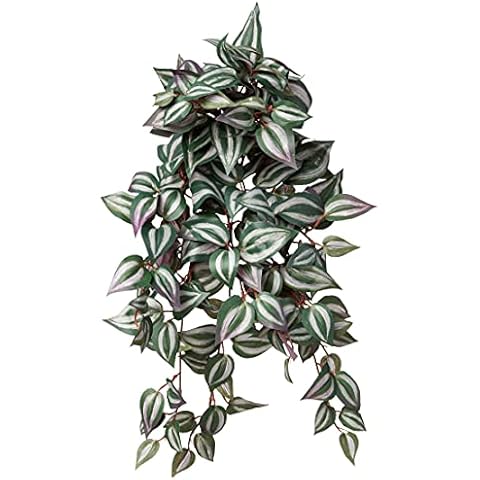 NearlyNatural 23” Wandering Jew Hanging Artificial Plant (Set of 4), Green Cover