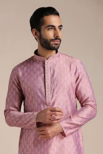 Image of Manyavar Men's Blended Viscose Printed Kurta Set (2pcs)