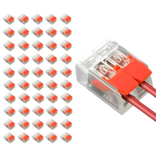 2 Port Lever Wire Connectors Quick Splice Terminals for AWG 24-12 50PCS