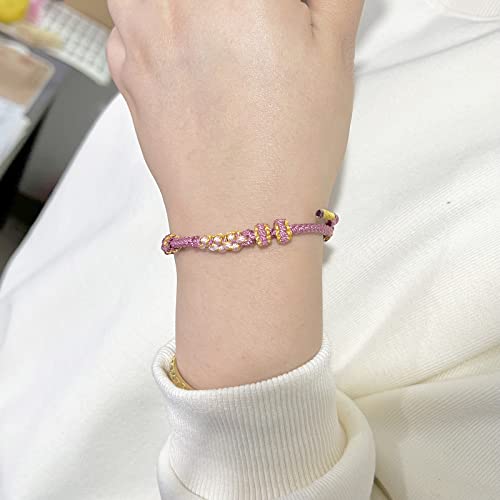 Image of To My Granddaughter Bracelet from Grandmom Granddaughter Bracelet from Nana inchA Link That Can Never Be Undone inch Peach Blossom Bracelet Braided Bracelet to Granddaughter Present for Granddaughter