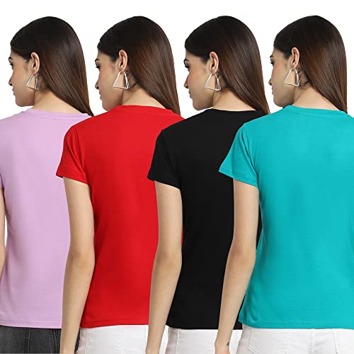 Image of Preneum Women's Cotton Regular Fit Graphic Stylish Printed Short Sleeves Casual T-Shirt |Trend & Styles