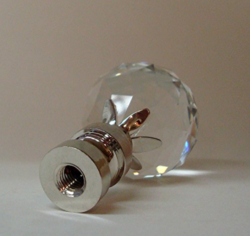 Image of B&P Lamp 2 1 /4 inch Crystal Finial W /Nickel Finish Base