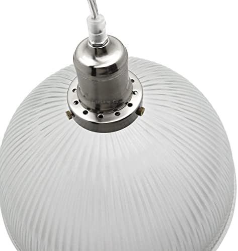 Antique Silver Vintage Pendant Light Retro Glass Ceiling Light Shade M0022