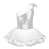 Schönes Kinder Mädchen Ballettkleid Glänzend Pailletten Tanzkleid Ballett Trikot Tutu Kleid Gymnastik Turnanzug