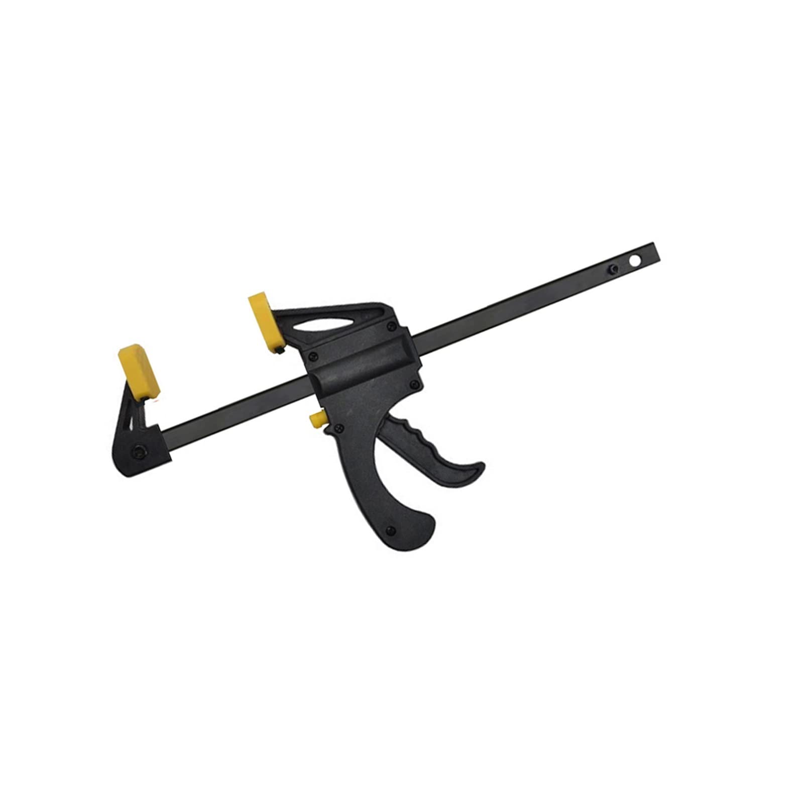 Juego de 2 abrazaderas de barra de trabajo para carpintería, de 6 o 4 pulgadas, color amarillo, con agarre duro y liberación rápida de trinquete, herramienta manual de carpintería (2 abrazaderas de