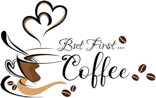 Pegatinas de pared con patrón creativo de taza de café, decoración de sala de estar, arte de gabinete, decoración del hogar, papel tapiz autoadhesivo