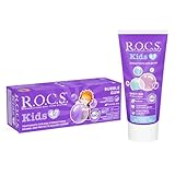 R.O.C.S. Kids (4-7 Jahre) Zahnpasta Bubble Gum- Vegane Zahncreme - mit Fluorid - 500 ppm Fluorid - Schutz vor Karies - Schutz vor Bakterien - Stärkung des Zahnschmelzes