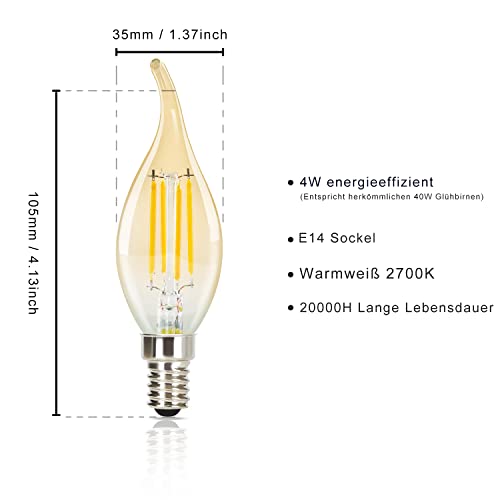GBLY 6 pezzi LED E14 Lampadina: Lampada Candela