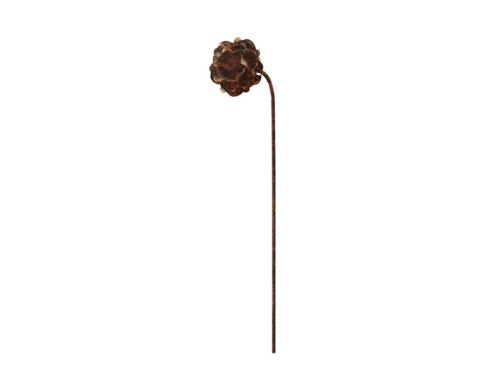 Metal Rose Garden Stake - Designed to rust - Sold in packs of 3 - Decorative Garden Flower Stakes