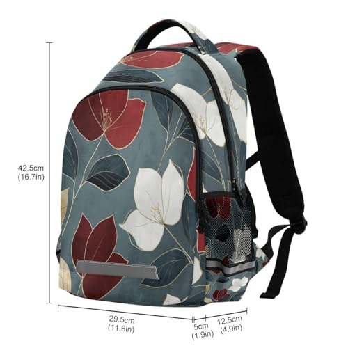 Toddler Backpack for School Girls and Boys, Modern Floral Child Bookbag with Reflective Strips2