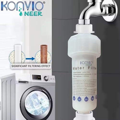 Image of Konvio Neer PP Spun Cartridge for Washing Machine Water Filter to Protects Against Limescale, Hard Water & Odor, Includes 20 Anti-Scalent Balls, (PP Cartridge of Washing Machine Filter)