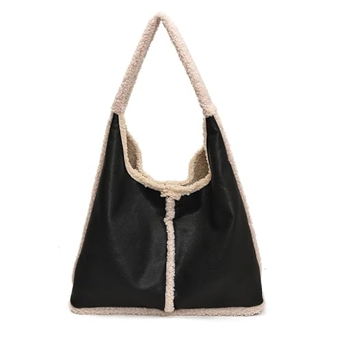 Faux Shearling Tote Bag for Women, Fashion Fleece Chic Fuzzy