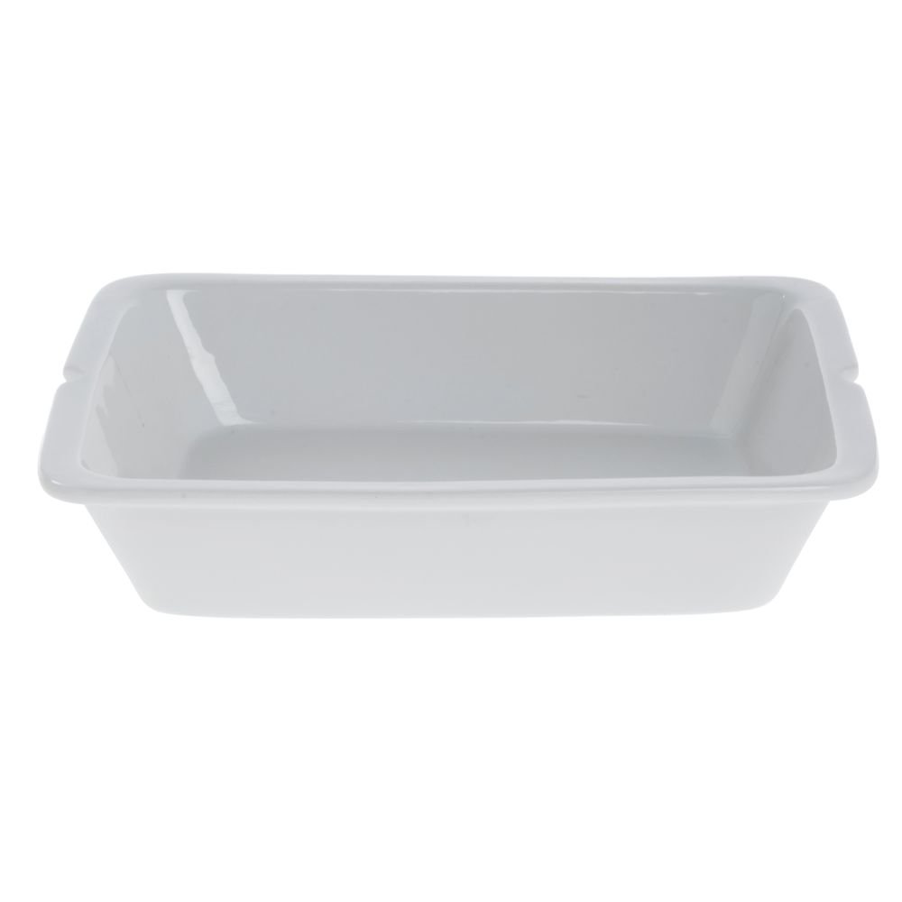 Chafer Chafing Dish Food Pan 3 7/10 Quart Porcelain - 13"L x 10 1/2"W x 2 1/2"H by HUBERT – Porcelain, White, Model D80