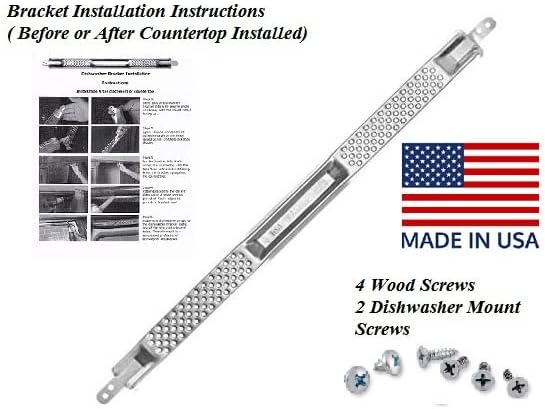 FITALL E-Z Dishwasher Mounting Bracket Made in USA! Dishwasher Bracket for Granite, Quartz and Any Other Countertop W10426979