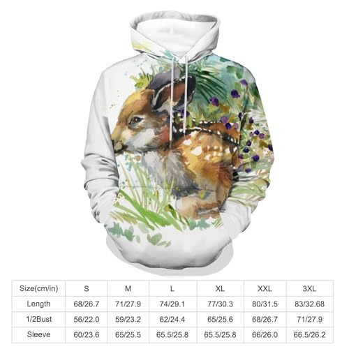 Sweat à capuche cerf aquarelle le cadeau mixte idéal en taille S - 2