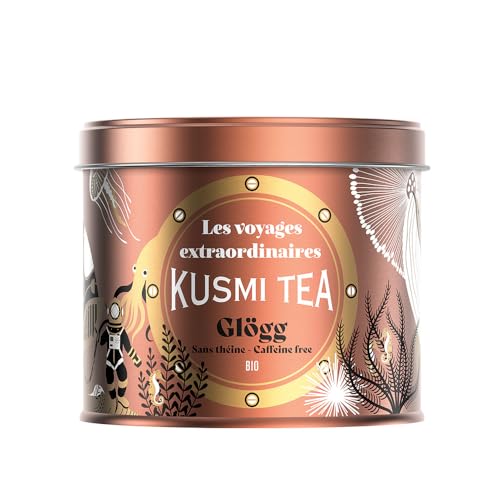 Kusmi Tea - Infusión especiada de Navidad ecológica Glögg - Hibisco, grosella negra y uva - Canela y cardamomo - Edición limitada 2025 - Lata de té metálica 125g