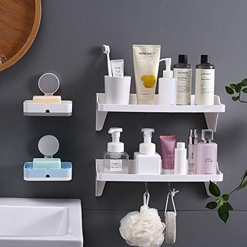 Image of Zollyss Self Adhesive Magic Sticker ABS /Plastic Wall Mounted Soap Holder for Kitchen and Bathroom (Medium, White Single Soap Box)