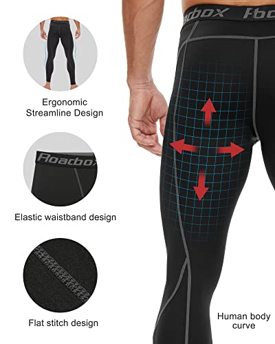 Roadbox Men's Compression Thights Leggings - 1/2/3 Pack Cool Dry Base Layer Pants for Training Gym Workout Running Cycling - Image 5